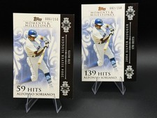 2008 Topps Moments & Milestones Alfonso Soriano /150 2 Card Lot- Rangers ST1