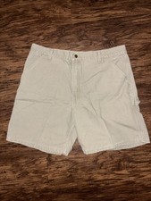 VTG Carhartt Carpenter Shorts Mns 40 B25 DES Khaki Canvas 7.5" Inseam Runs Small