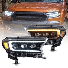 LED Matrix Projector Headlights Fit 2015-2021 Ford Ranger (T6) Raptor & Wildtrak