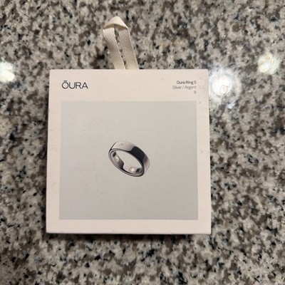Oura Ring Gen 5 Silver Size 8 Smart Ring Sleep Health Activity Tracker NEW