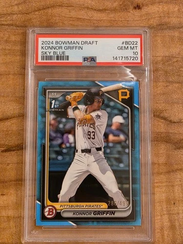 Hot Card Alert!! Low Pop! 2024 Bowman Chrome Konnor Griffin Sky Blue /499 PSA 10