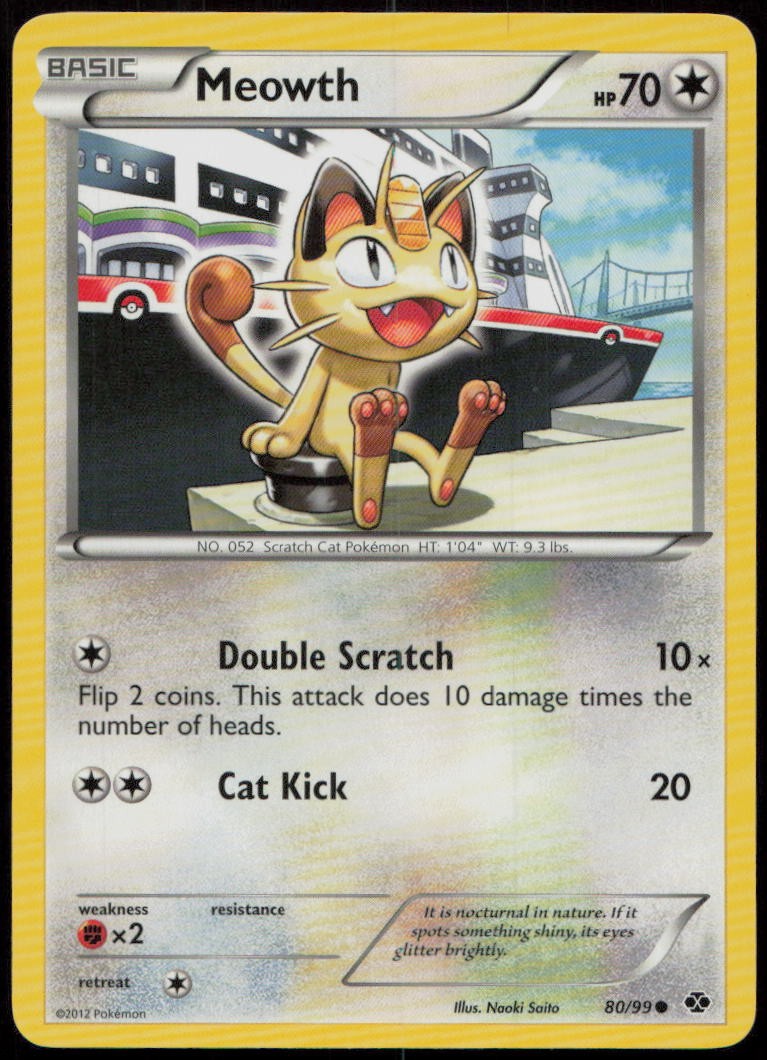 Meowth 80/99 NM Next Destinies Common Pokemon