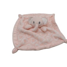 Pink Elephant Lovey White Knots Plush Stuffed Animal