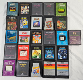 ATARI 2600 VIDEO GAME System CS-2600A w/ Box 1980 4 Switch 26 games untested