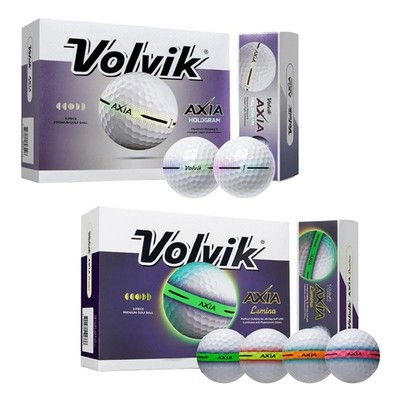 Volvik AXIA Lumina Hologramm Golfbälle 12er Pack hohe Sichtbarkeit 3 Stück weiches Tragegefühl