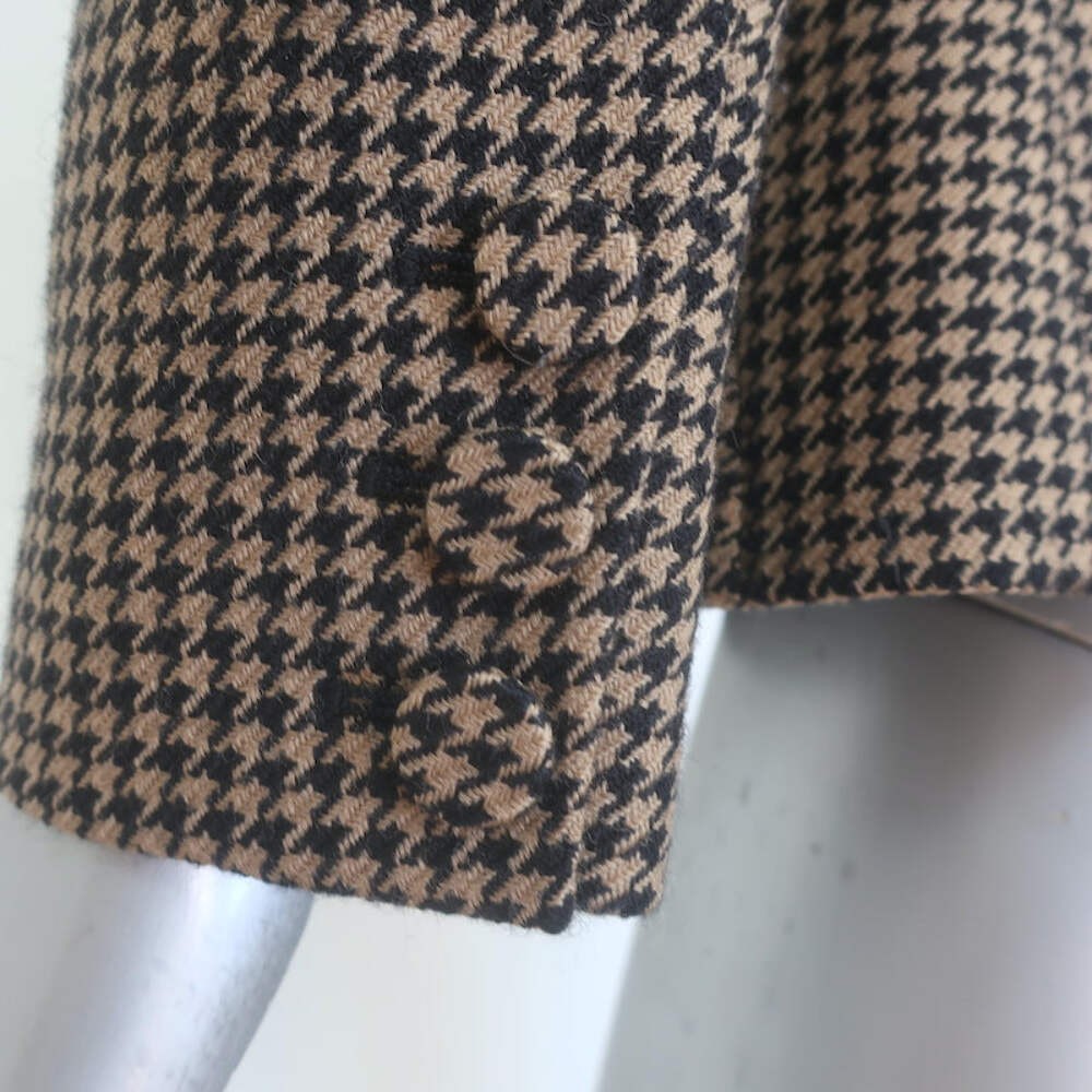 Christian Dior Houndstooth Double Breasted Bar Jacket Brown/Black Wool Size 38 image 7