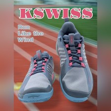 ULTRASHOT 3 HB K-Swiss Gray Coral Pink  Blue Athletic Shoes   W Size 9