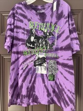 L Beetlejuice Beetlejuice Beetlejuice purple tie-dye hybrid apparel T Shirt NWT