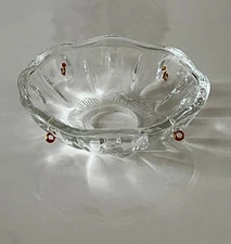 NEW Pressed Glass Round Lamp Chandelier Bobeche Part Lamp with 4 Brass Pins 