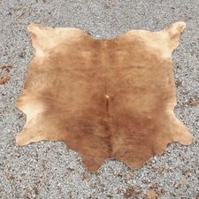 Large Cowhide Rug Brown - Branded - Appx Size 90" x 92" - Over 40sq ft