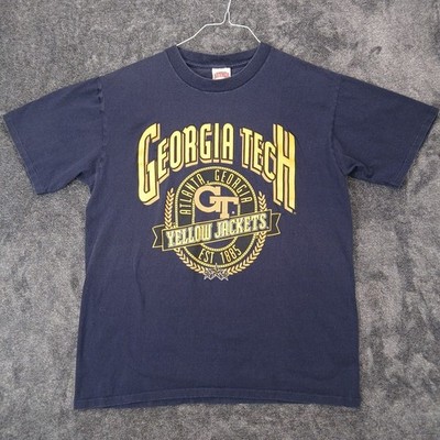 Vtg Georgia Tech Yellow Jackets College T-Shirt Adult XL Nutmeg USA Made Cotton