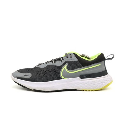Nike Herren React Miler 2 Sneaker Schwarz/Grau/Neon Dämpfung Laufschuhe EU 42.5