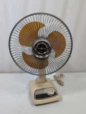 Vintage Galaxy Desk Fan – 9” Amber Blade (NO Oscillation)