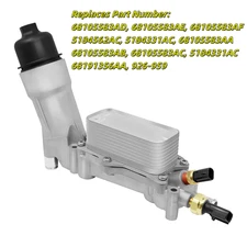 Aluminum Engine Oil Cooler Filter Housing For 11-16 Dodge Jeep Chrysler Ram 3.6L