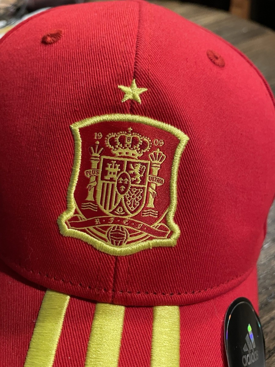 Y2K Adidas Spain World Cup FEF Baseball Cap Red Gold National Team