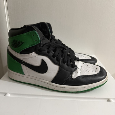 Nike Air Jordan 1 Lucky Green Black/White/Green Leather Lace Up DQ8426-031