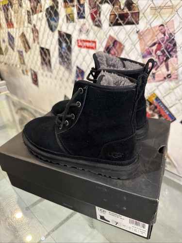 UGG Harkley schwarz Wildleder Wolle gefüttert Schnürstiefeletten Größe 7 Herren " - Bild 3 von 10