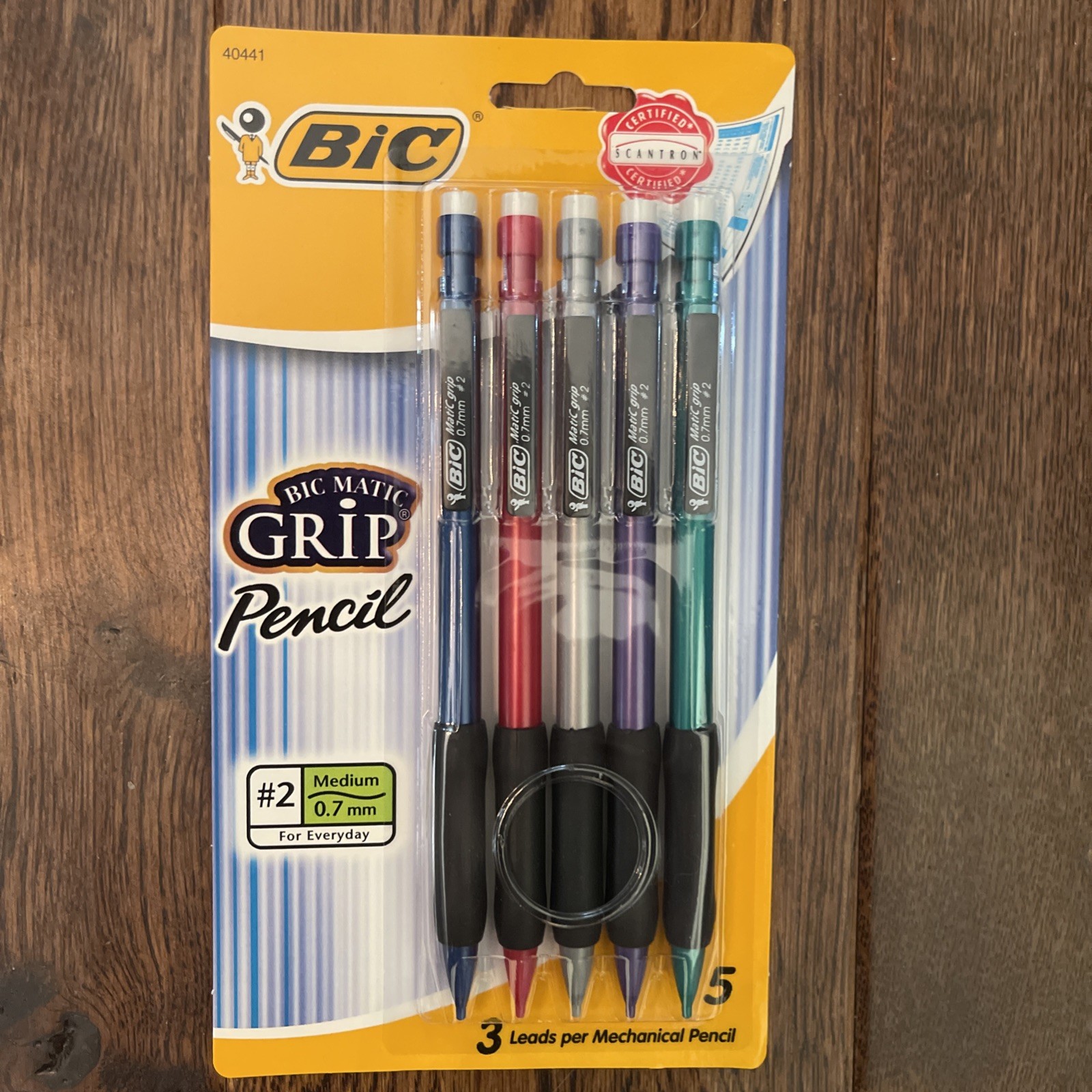 BIC Matic Grip Mechanical Pencil, Medium Point (0.7 mm), 5 Pencils