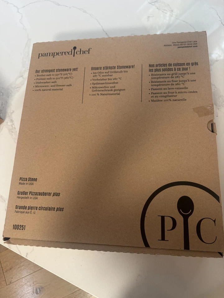 2 Pampered Chef Family Heritage 15" Pizza Baking Stone 100251 Open Box NEW SET - Image 2 of 4