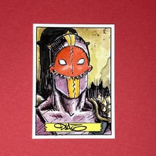 2013 LUIS DIAZ ORIGINAL Red Mischief Sketch Card DARK FANTASY Pen & Ink Brush