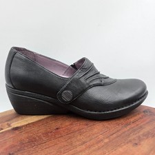 Dansko Aimee Shoes Women's 38 / 7.5 Black Leather Comfort Wedge Loafers Career