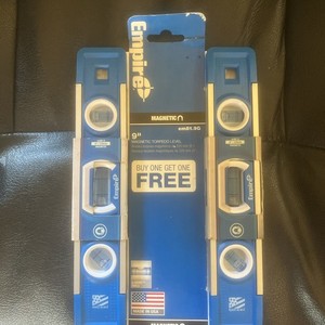 Empire  9" Magnetic Torpedo Level Pack Of 2 Levels,  Blue  EM81.9G, New