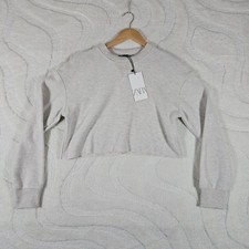 Zara Cropped Knit Jumper BNWT Women’s UK Small Cream Jumper Long Sleeve Soft