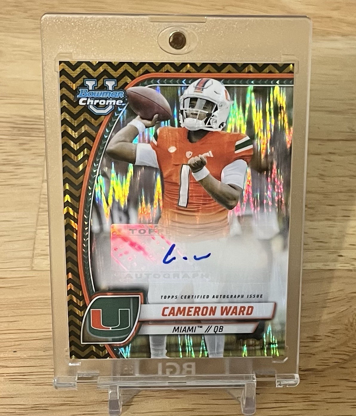 2024 Bowman U Chrome Cameron Cam Ward Black & Gold Stealth AUTO 12/24!! Miami