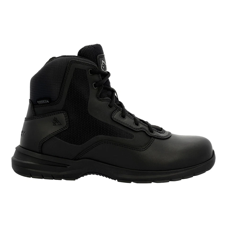 Rocky Cadet Side Zip 6" RKD0104 Mens Black Leather Lace Up Tactical Boots