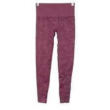 GYMSHARK Pink Camo Leggings Women's XS Seamless Rose 