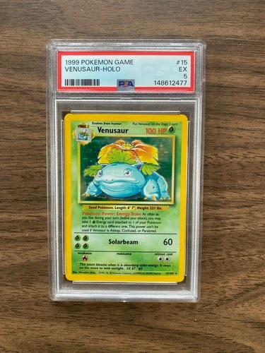 Venusaur Base Set Holo PSA 5 – 1999 Pokémon WOTC Vintage #15/102