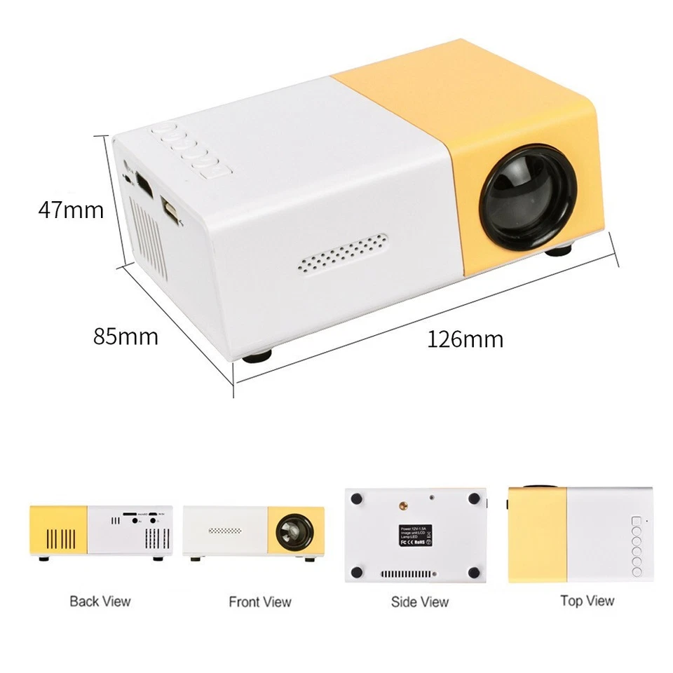 Portable Mini Projector 1080P LED Video Projector for Home Theater Movie New - Image 2 of 4