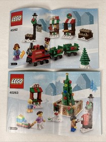 Lot of 2 LEGO Christmas Sets -  40262 Train Ride & 40263 Town Square - Complete