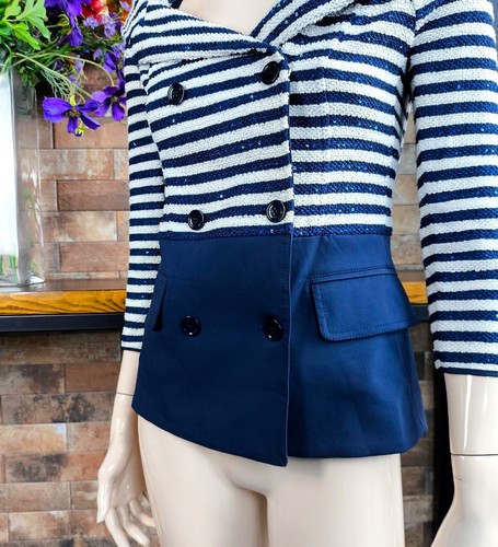 Atos Lombardini Italy Women's Jacket in Marine Style Size 40IT - Picture 17 of 23