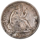 1876-S Liberty Seated Silver Half Dollar 50C - AU Scratched -