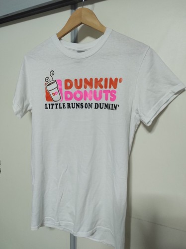 Womens Gildan Heavy Cotton Dunking Donuts White T-shirt Tee Size S Casual Fun - Picture 3 of 5