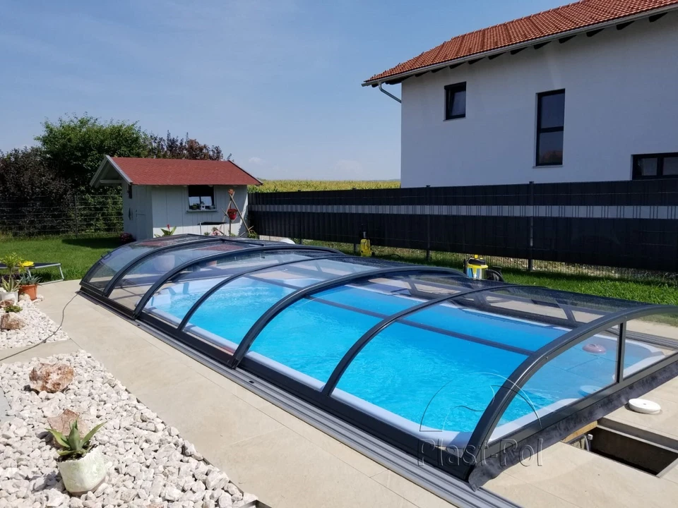 Gfk Schwimmbecken mit Überdachung, 610x300x150 Pool Poolhalle Hersteller SET - Bild 2 von 4