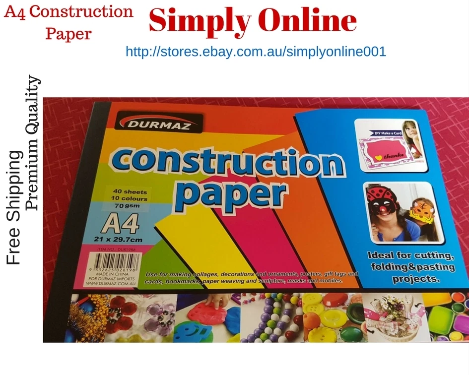 Construction Paper - 80 Sheets -20 Colours - A4 Size - Best for Any Craft  Work