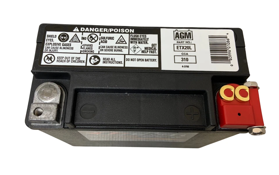 Batería Harley Davidson ETX20L 65989-97A 97C AGM 310CCA - Se adapta a 1997-2023 HD Foto 2 de 3