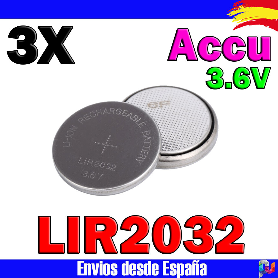 3 Pi&egrave;ces LIR2032 Li-ion Batterie Rechargeable 3.6V... &ndash; Grandado