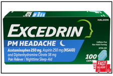 Excedrin PM Sleep Aid with Headache Relief Caplets for Nighttime Headaches and S