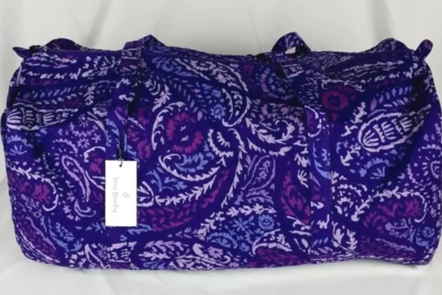 Purple and White Paisley Sports Bag 