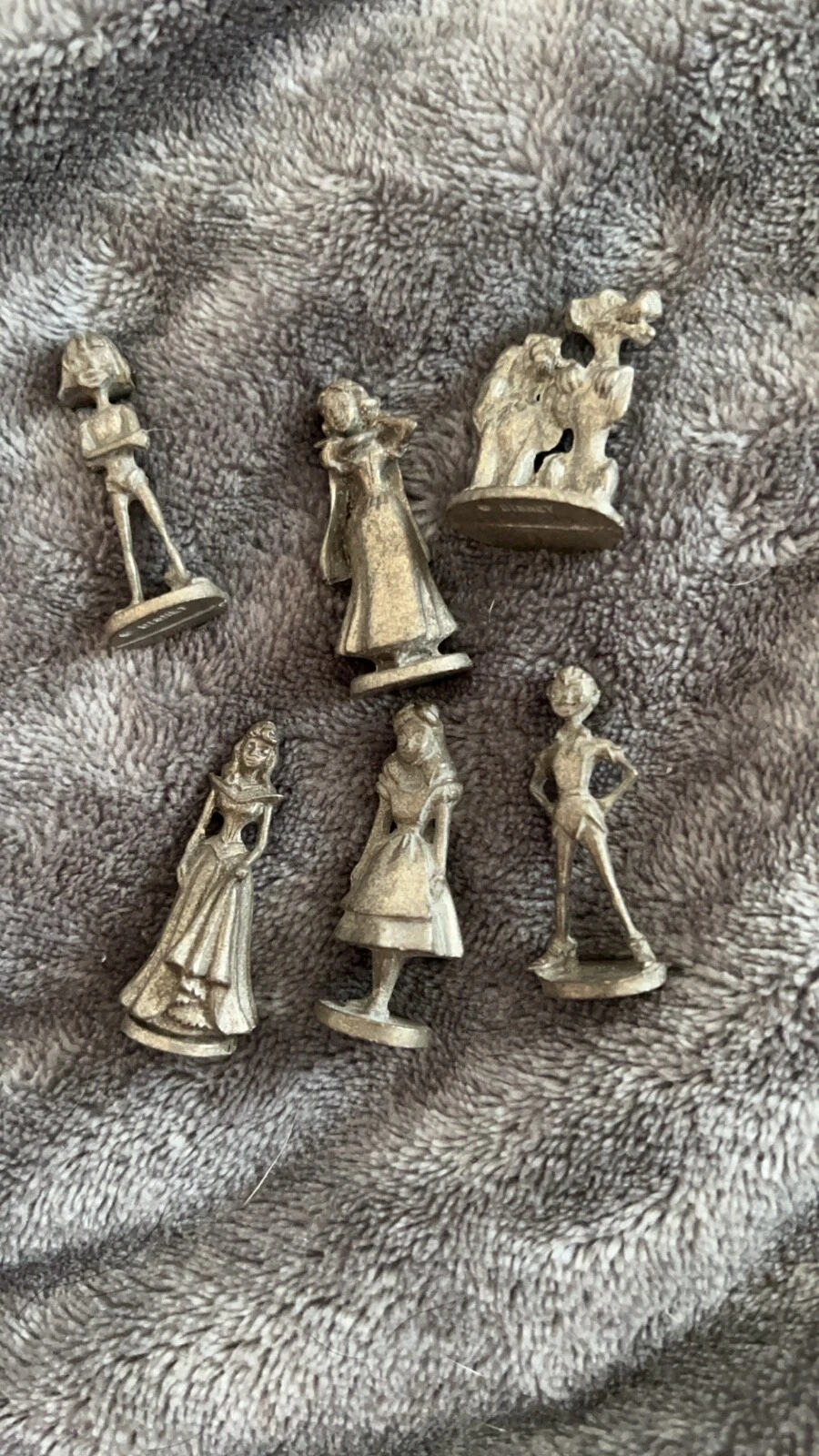 Monopoly Disney 2001 Pewter Disney Character Replacement Pieces Set of 8