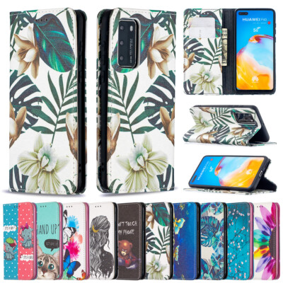 Für Huawei P30 40 Lite Pro Schutz Hülle Handy Tasche Flip Case Cover Etui Motiv