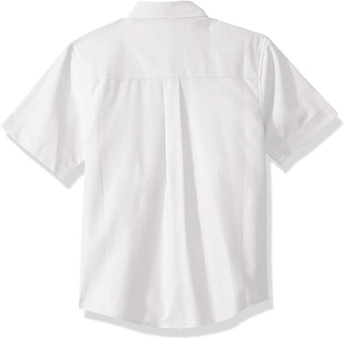 SET OF TWO Nautica Boys' School Uniform Shirts Size S(8) White Short Sleeve - Picture 2 of 3
