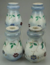Lot of 4 Porcelain Ceramic Bed Post Finials Floral Design Home Decor LR3