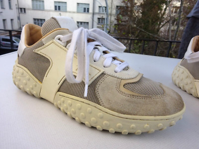 TOD`S TODS Damen Schuhe Sneaker Leder Textil Creme Italy Gr.36 TOP