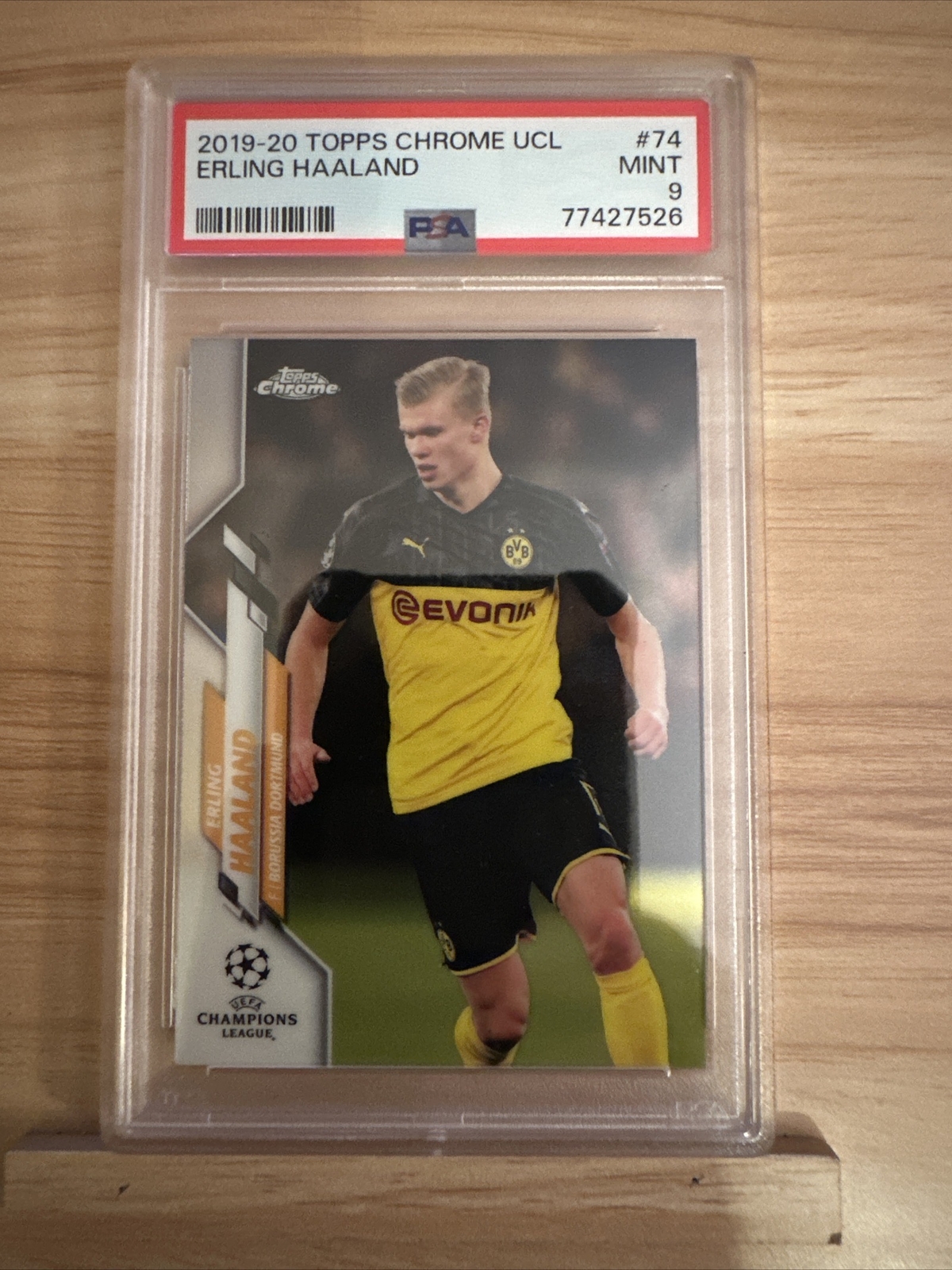 2019-20 Topps Chrome UCL Erling Haaland RC # 74 PSA 9