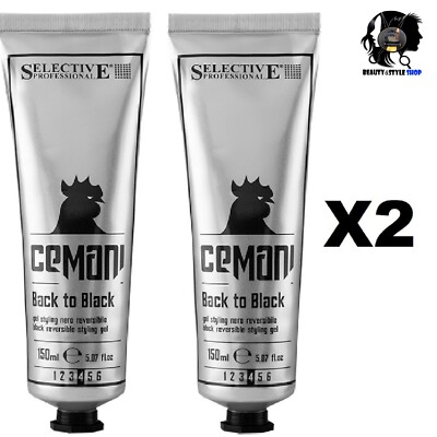SELECTIVE PROFESSIONAL CEMANI BACK TO BLACK 2X150ML BLACK GEL REVERSIBLE STYLING