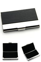 Black Business Name Id Card Holder Case Stainless Steel And Leather Wallet Light Black Business Name Id Card Holder Case Stainless Steel And Leather Wallet Light